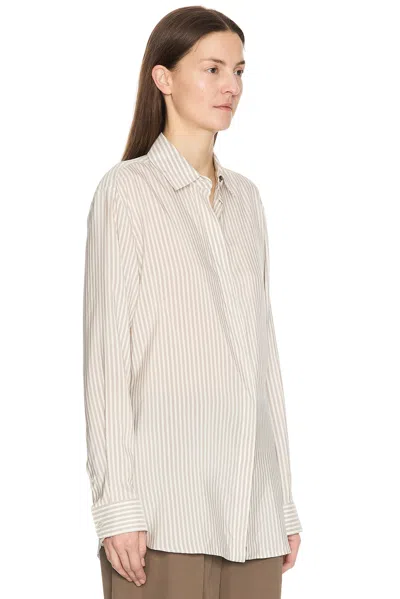 The Row Vanda Striped Long-sleeve Shirt In Neutral