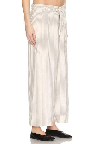 The Row Yayah Striped Silk Wide Leg Pants In Neutral