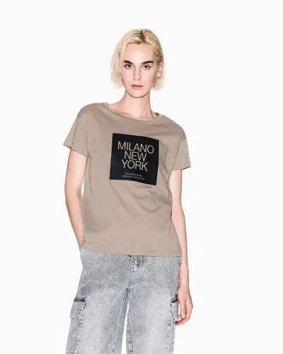 Armani Exchange Relaxed Fit T-shirts In Neutral