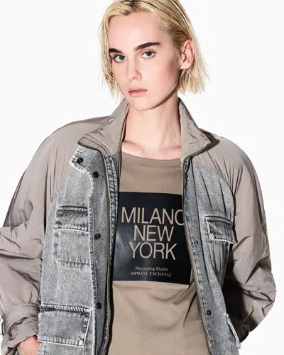 Armani Exchange Relaxed Fit T-shirts In Neutral