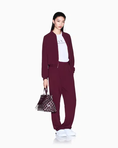 Armani Exchange Formal Trousers In Burgundy