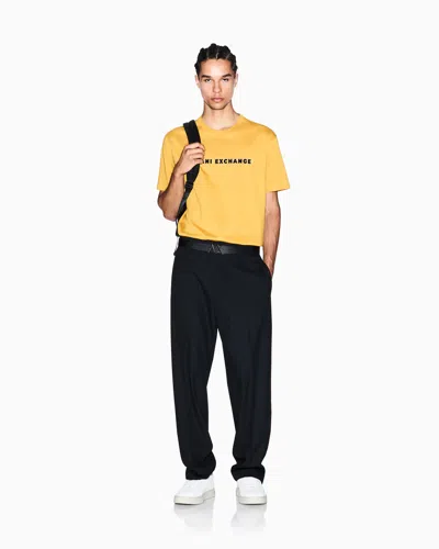 Armani Exchange Regular Fit T-shirts In Yellow