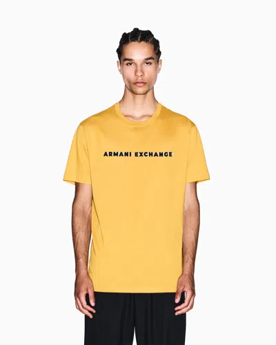 Armani Exchange Regular Fit T-shirts In Yellow