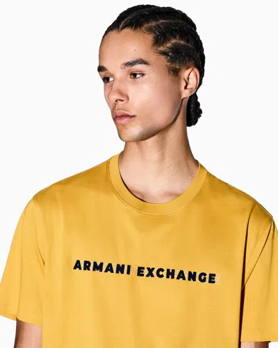 Armani Exchange Regular Fit T-shirts In Yellow
