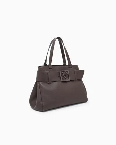 Armani Exchange Large Shoulder Bag With Asv Logo Detail