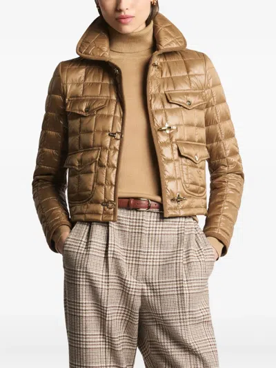 Fay Quilted Jacket In Neutral