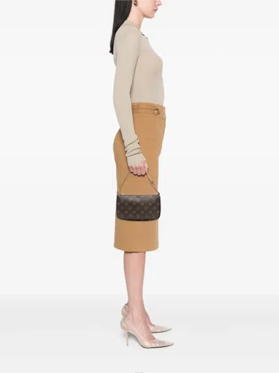 Pre-owned Louis Vuitton 1999 Monogram Pochette Accessoires Shoulder Bag In Brown