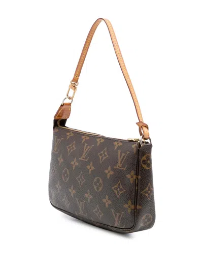 Pre-owned Louis Vuitton 1999 Monogram Pochette Accessoires Shoulder Bag In Brown