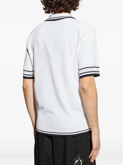 Dolce & Gabbana Striped-trim Polo-neck Top In White