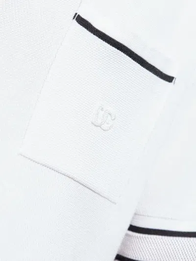 Dolce & Gabbana Striped-trim Polo-neck Top In White