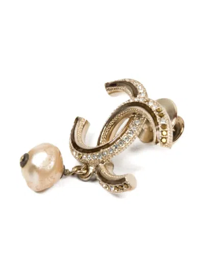 Pre-owned Chanel 2011 Cc Crystal-embellished Brooch