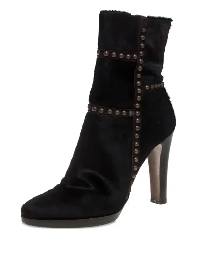 Pre-owned Le Silla  105mm Studded Boots