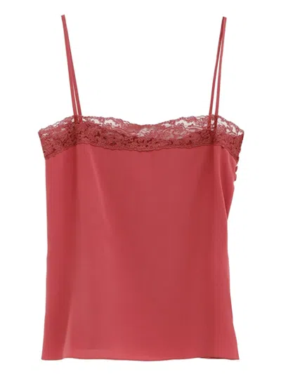 Chloé Lace-trimmed Camisole Top In Red