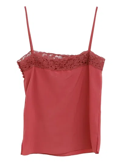 Chloé Lace-trimmed Camisole Top In Red