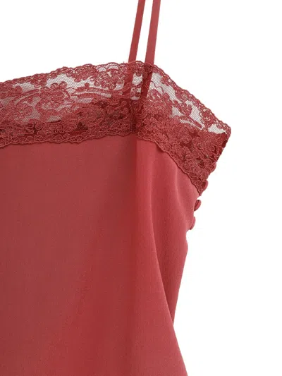 Chloé Lace-trimmed Camisole Top In Red