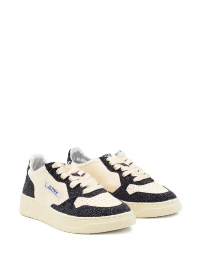 Autry Sparkling Low Top Sneakers With Perforated Toe In Multi