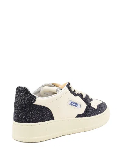 Autry Sparkling Low Top Sneakers With Perforated Toe In Multi