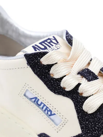 Autry Sparkling Low Top Sneakers With Perforated Toe In Multi