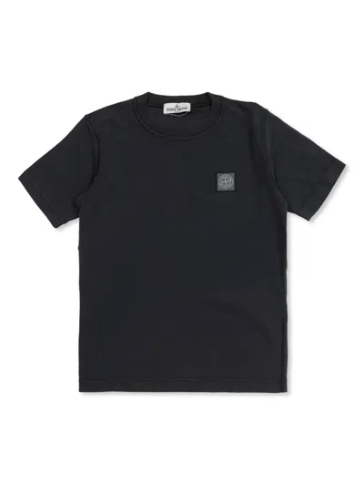 Stone Island Compass-patch Crewneck T-shirt In Black