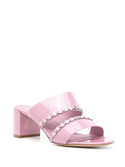 Ferragamo Braided Slip-on Sandals In Pink