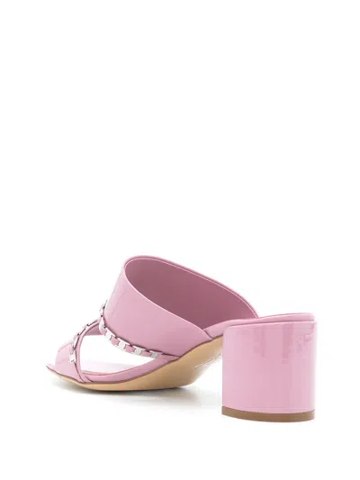 Ferragamo Braided Slip-on Sandals In Pink