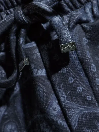 Etro Paisley-print Drawstring Sweatpants In Blue