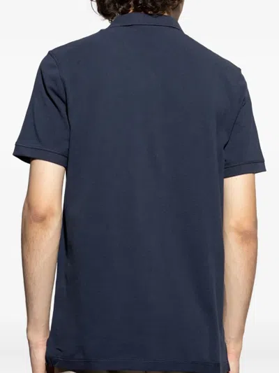 Allsaints Mode Merino Short Sleeve Polo Shirt In Navy Blue