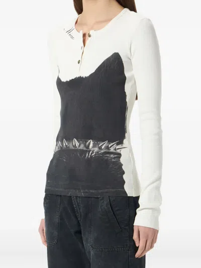 Blumarine Printed Jersey T-shirt In Multi
