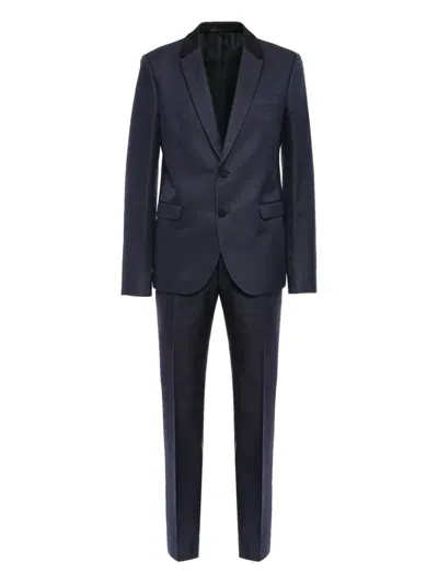 Valentino Single-breasted Suit In Blue