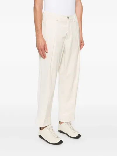Rhun Pleated Turn-up Trousers In Neutral