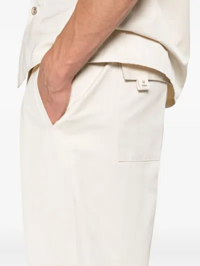 Rhun Pleated Turn-up Trousers In Neutral