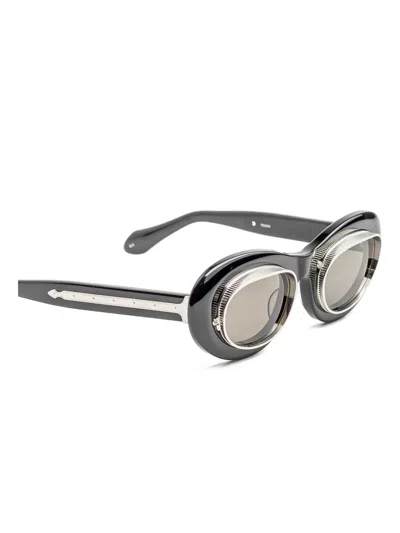 Matsuda Oval-frame Sunglasses In Black