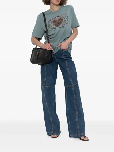 Etro Pegaso-embroidered Straight-leg Jeans In Blue
