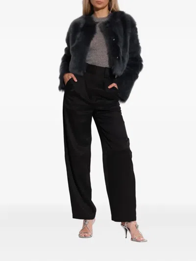 Iro Sheepskin Cropped Jacket In Black
