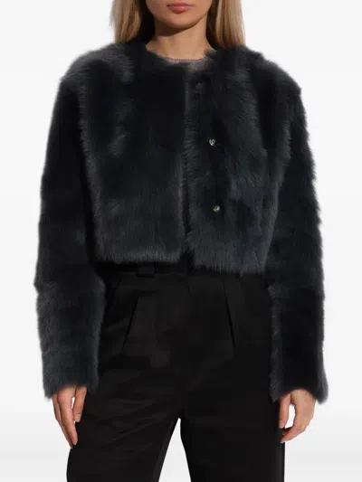 Iro Sheepskin Cropped Jacket In Black