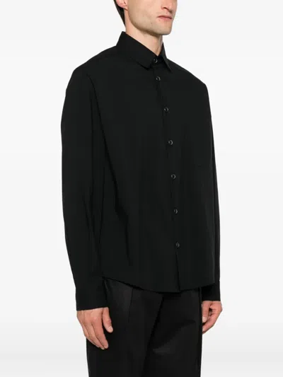 Rhun Long-sleeve Button-up Shirt In Black