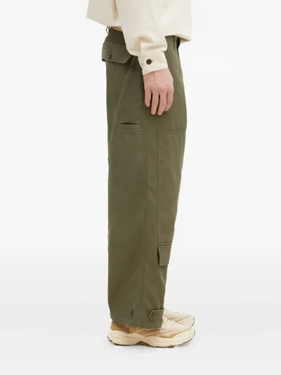 Human Made Patch-pocket Herringbone Trousers In Green