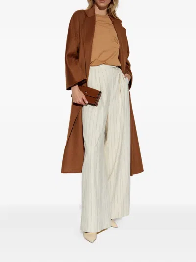 Max Mara Belted Cashmere Wrap Coat In Brown