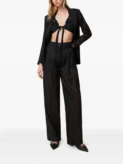Twinset Pleated Tailored Trousers In Black