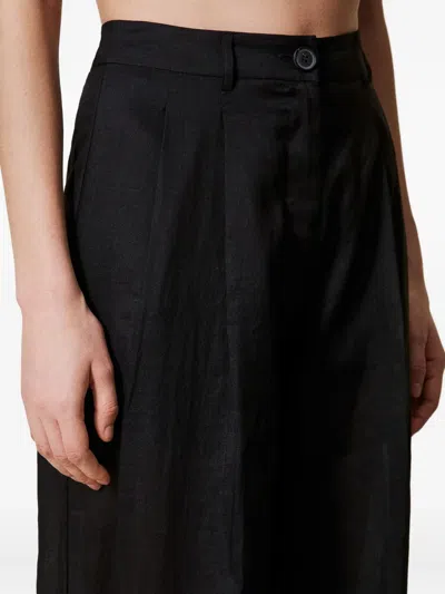 Twinset Pleated Tailored Trousers In Black