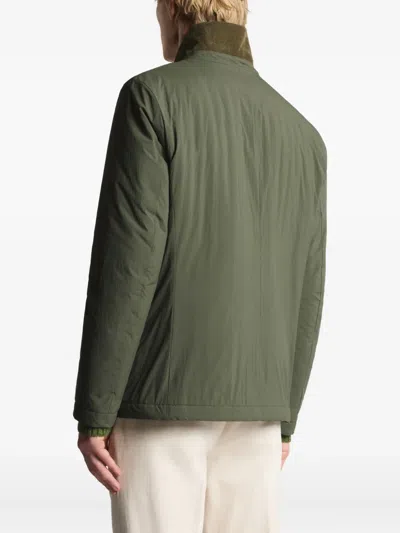 Fay Button-up Green Coat With High Collar