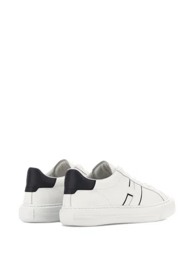 Hogan White Leather Sneakers With Logo Design And Rubber Sole In White