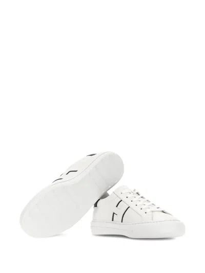 Hogan White Leather Sneakers With Logo Design And Rubber Sole In White