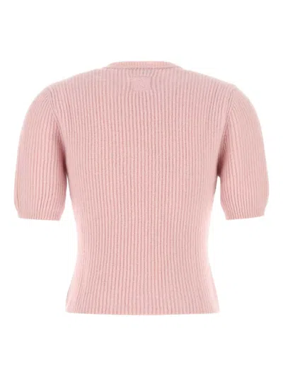 Magda Butrym Stretch Cashmere Crew Neck Sweater In Pink