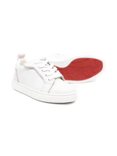 Christian Louboutin Leather Panelled Lace-up Sneakers In White