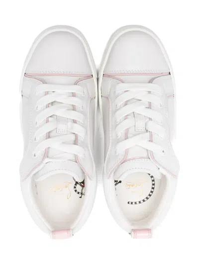 Christian Louboutin Leather Panelled Lace-up Sneakers In White