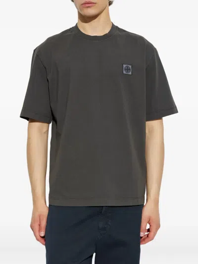 Stone Island Logo-patch T-shirt In Animal Print