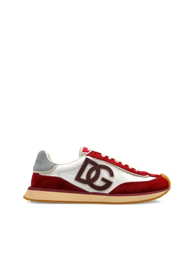 Dolce & Gabbana Dg Cushion Suede-trimmed Sneakers In Multi