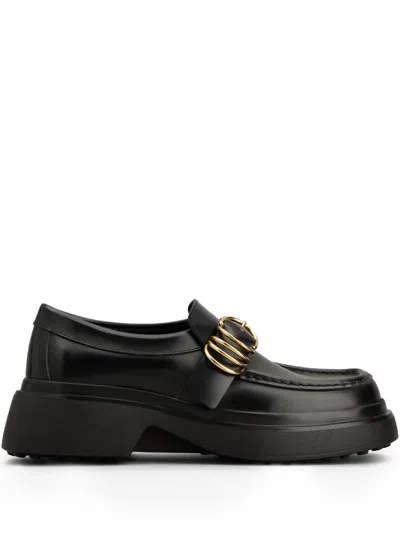 Tod's Leather Loafers In Black