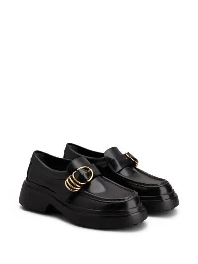 Tod's Leather Loafers In Black